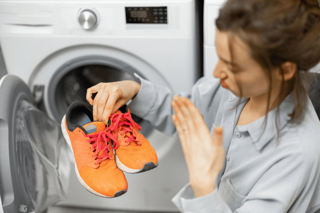 Can you put running shoes in the washing machine or dryer? 